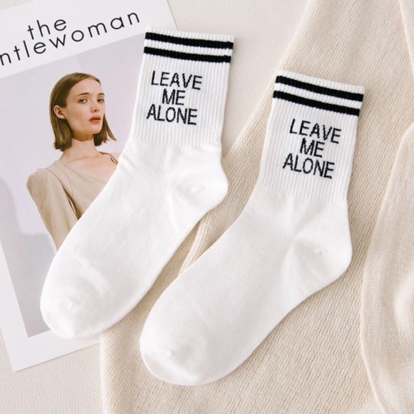 Leave Me Alone Tube Socks - Pink - Picture 2 of 2